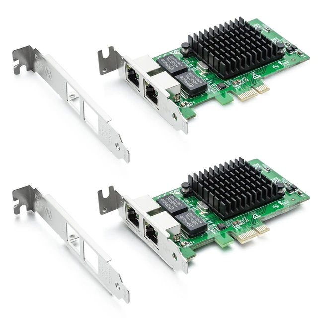 Alt view image 6 of 10 - H!Fiber 2 Pack Gigabit Dual NIC with Intel 82576 Chip, 1Gb Network Card Compare to Intel E1G42ET NIC, 2 RJ45 Ports, PCI Express 2.1 X1, Ethernet Card with Low Profile for Windows/Windows Server/Linux