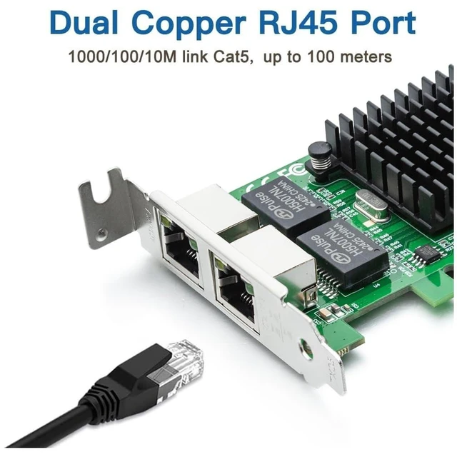 Alt view image 7 of 10 - H!Fiber 2 Pack Gigabit Dual NIC with Intel 82576 Chip, 1Gb Network Card Compare to Intel E1G42ET NIC, 2 RJ45 Ports, PCI Express 2.1 X1, Ethernet Card with Low Profile for Windows/Windows Server/Linux