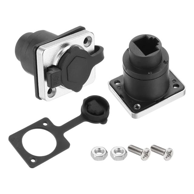 Alt view image 6 of 10 - MECCANIXITY D Type RJ45 Coupler, Panel Mount Connector IP65 Waterproof RJ45 Socket Female to Female LAN Network Bulkhead Pass Through Socket for CAT6/CAT5E/CAT5, Pack of 10
