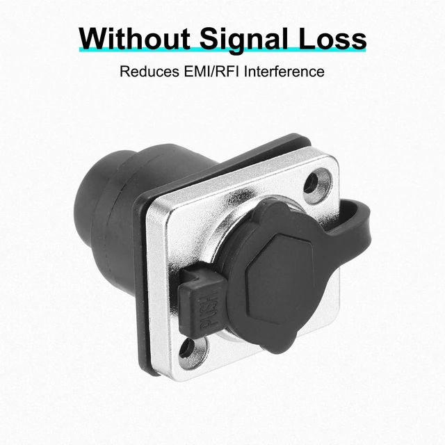 Alt view image 10 of 10 - MECCANIXITY D Type RJ45 Coupler, Panel Mount Connector IP65 Waterproof RJ45 Socket Female to Female LAN Network Bulkhead Pass Through Socket for CAT6/CAT5E/CAT5, Pack of 10