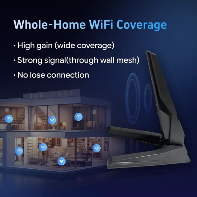 Alt view image 10 of 10 - WiFi 6e 7 Antenna 2T2R Dual Band Moving Antenna Magnetic Base RP-SMA Connector for PC Desktop Computer Motherboard Bluetooth Card Wireless WiFi Router Wi-Fi7 with 2.79ft Extension Cable