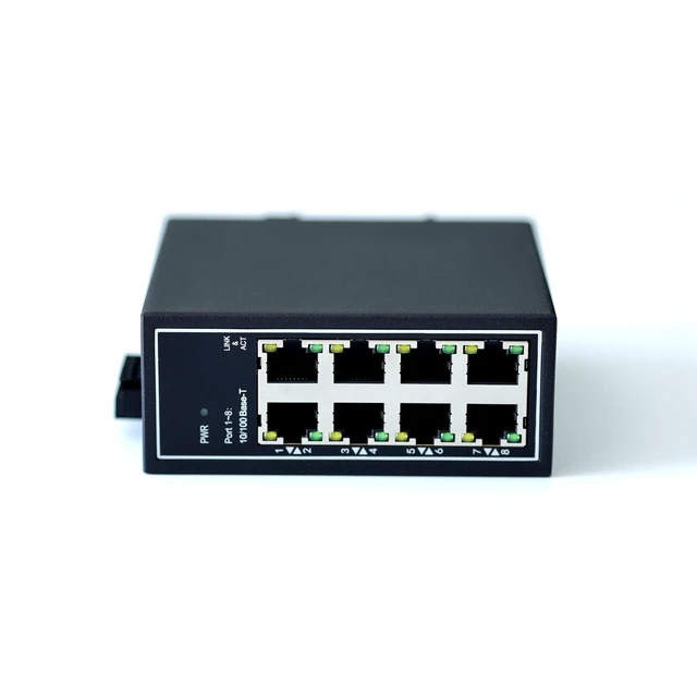 Alt view image 8 of 10 - WIWAV WDH-8ET-DC 10/100Mbps Unmanaged 8-Port Industrial Ethernet Switches with DIN Rail/Wall-Mount (UL Listed, Fanless, -30C~75C)