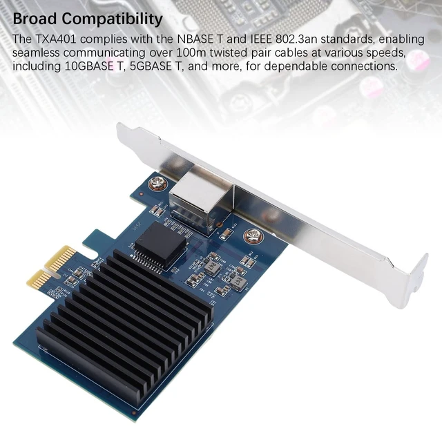 Alt view image 9 of 10 - ciciglow 10G PCIe Network Card, RTL8127 Chipset 10Gbps Ethernet Adapter with Six Speed Options 10G 5G 2.5G 1G 100Mbps 10Mbps, for Linux PCI Express Gen 4 X1