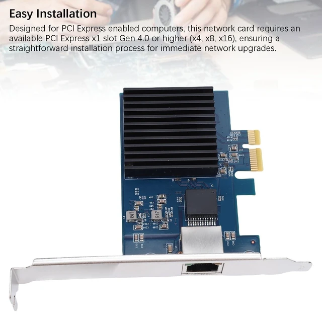 Alt view image 10 of 10 - ciciglow 10G PCIe Network Card, RTL8127 Chipset 10Gbps Ethernet Adapter with Six Speed Options 10G 5G 2.5G 1G 100Mbps 10Mbps, for Linux PCI Express Gen 4 X1