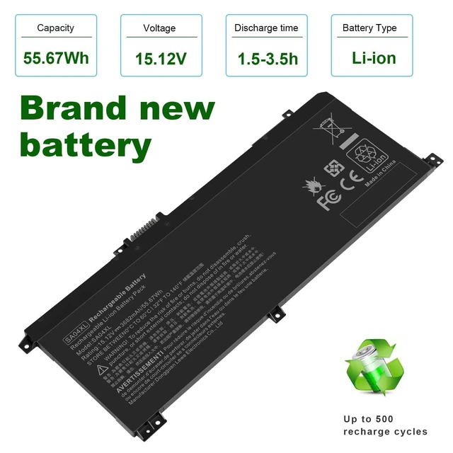 Alt view image 9 of 10 - SA04XL SAO4XL Battery for HP Envy X360 15m-ds0011dx 15m-dr0012dx 15m-dr0011dx 15m-ds0xxx 15m-dr0xxx 15t-dr100 15m-dr1xxx 17t-cg100 17-cg100 15M-DR 15M-DS SA04055XL L43267-005 L43248-AC2 HSTNN-OB1F
