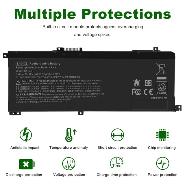 Alt view image 10 of 10 - SA04XL SAO4XL Battery for HP Envy X360 15m-ds0011dx 15m-dr0012dx 15m-dr0011dx 15m-ds0xxx 15m-dr0xxx 15t-dr100 15m-dr1xxx 17t-cg100 17-cg100 15M-DR 15M-DS SA04055XL L43267-005 L43248-AC2 HSTNN-OB1F