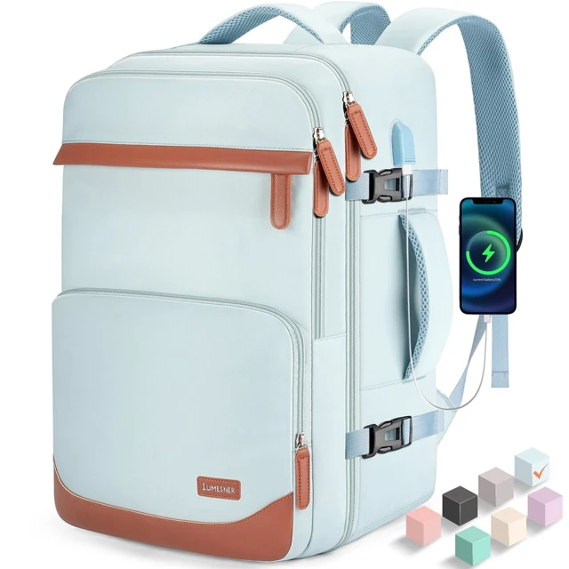 Alt view image 6 of 10 - Velaybor 40L Travel Backpack with USB Charging Port, Water-Resistant Carry On Backpack for Men Women, Business Laptop Backpack for Trips & Commutes, Fits 15.6/17.3 Inch Laptop