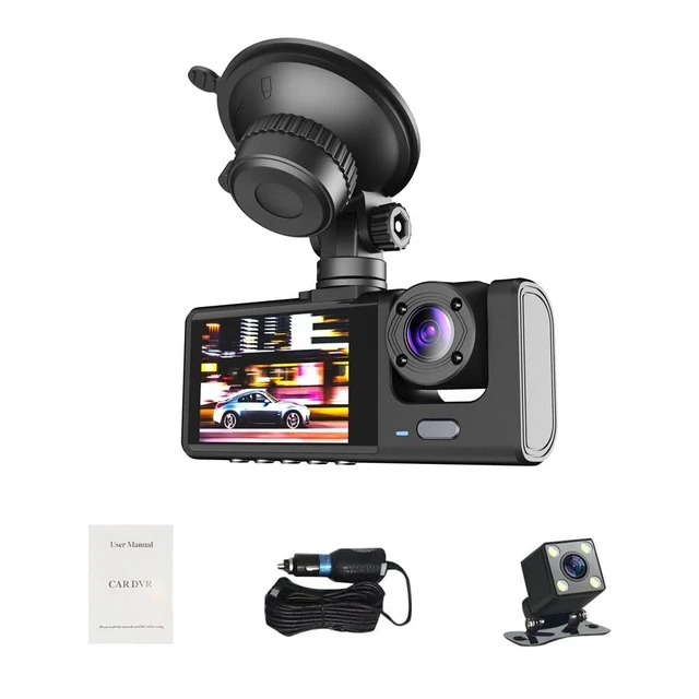 Alt view image 6 of 8 - Shkalacar Dash Cam Front & Inside & Rear Camera, 1080P DVR Car Dashboard Camera with Night Vision 2 Inch Screen Dashcam Support Night-Vision Loop Recording One-Key Lock