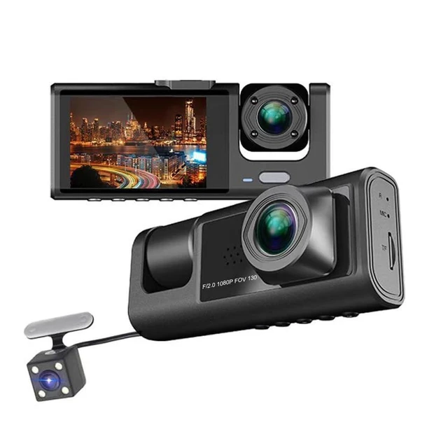 Alt view image 7 of 8 - Shkalacar Dash Cam Front & Inside & Rear Camera, 1080P DVR Car Dashboard Camera with Night Vision 2 Inch Screen Dashcam Support Night-Vision Loop Recording One-Key Lock