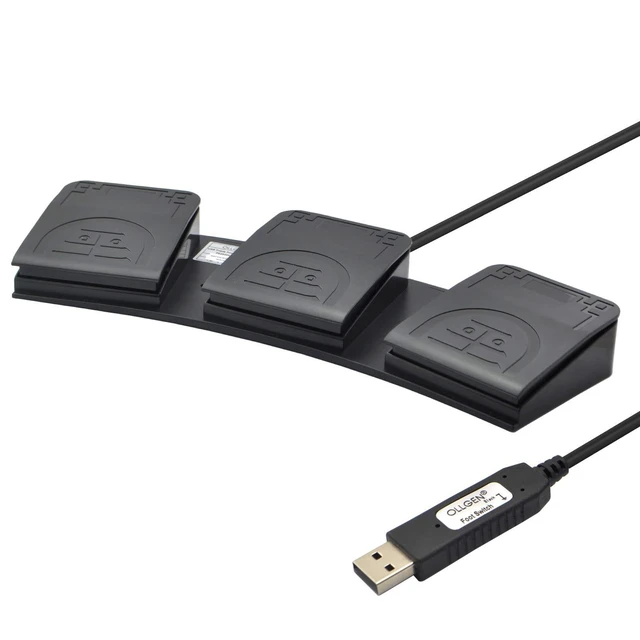 Alt view image 6 of 10 - OLLGEN Triple USB Foot Pedal Mechanical Switch Control 3 Three Key Program Computer Keyboard Mouse String Game Macro MIDI Cotroller Action HID