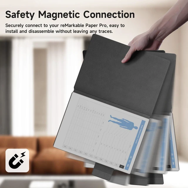 Alt view image 8 of 10 - Ayotu Case for Remarkable Paper Pro, Premium PU Leather Book Folio with Pen-Buckle, Smart Magnetic Cover for Remarkable Paper Pro 11.8" Color Tablet, Bundle with Premium Membership (The Library)