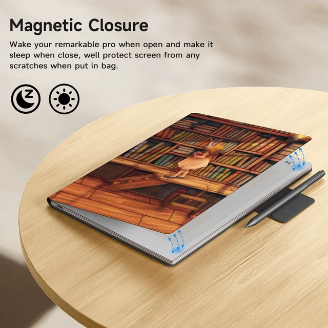 Alt view image 10 of 10 - Ayotu Case for Remarkable Paper Pro, Premium PU Leather Book Folio with Pen-Buckle, Smart Magnetic Cover for Remarkable Paper Pro 11.8" Color Tablet, Bundle with Premium Membership (The Library)