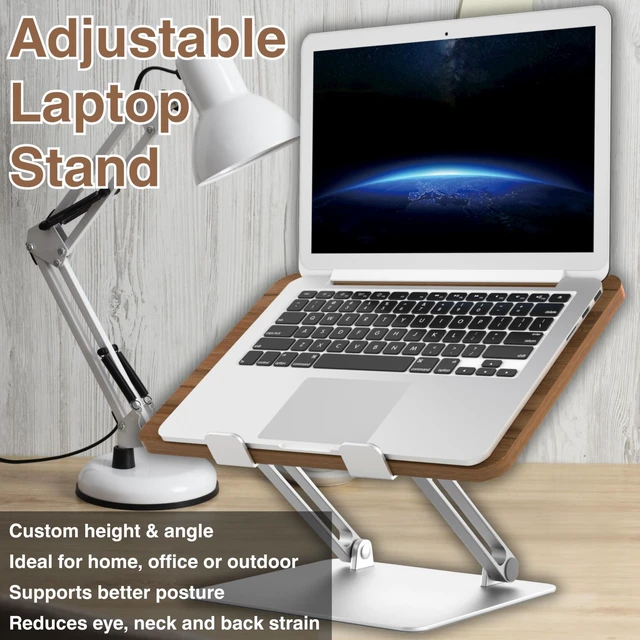 Alt view image 7 of 10 - AVARO Adjustable Laptop Stand Ergonomic Laptop Stand with Customizable Height & Angle, Robust Design Laptop Riser for Desk, Portable, Foldable & Durable Computer Stand for Home or Office Use
