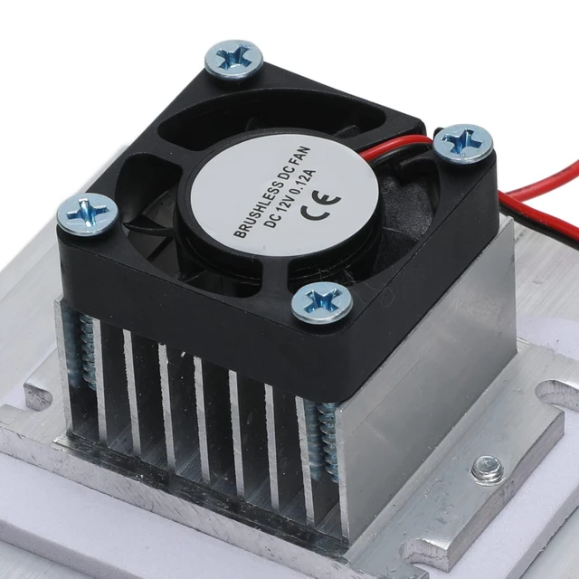 Alt view image 10 of 10 - Thermoelectric Peltier Cooler Kit 12V DC with Power Supply Semiconductor Refrigeration Cooling System for DIY Projects