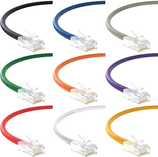 Alt view image 10 of 10 - InstallerParts (10 Pack Ethernet Cable CAT5E Cable UTP Non-Booted 5 FT - Red - Professional Series - 1Gigabit/Sec Network/Internet Cable, 350MHZ