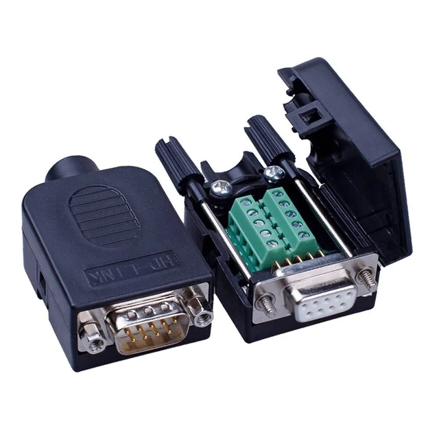 Alt view image 10 of 10 - ANMBEST 10PCS DB9 Male Breakout Connector,DB9 Solderless RS232 D-SUB Serial to 9-pin Port Terminal Adapter Connector Breakout Board with Case Long Bolts Tail Pipe