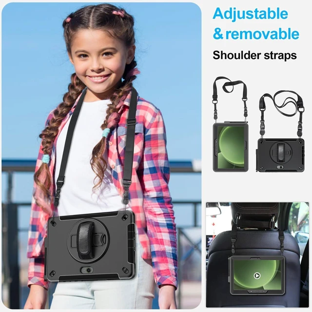 Alt view image 10 of 10 - Case for Galaxy Tab Active 5 Pro 2025/4 Pro 2022/2019 10.1 Inch: TPU Cocer with Stand- Screen Protector -Hand Strap - Shoulder Strap - Pencil Holder - Black