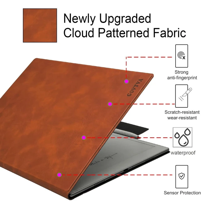 Alt view image 8 of 10 - GOVTVA Magnetic Stand Case for Onyx Boox Tablet Go 10.3 (2024 Released) Ultra-Thin Lightweight Leather Cover with Magnetic Pen Buckle, Auto Sleep/Wake, Magnetic Closure (Brown)