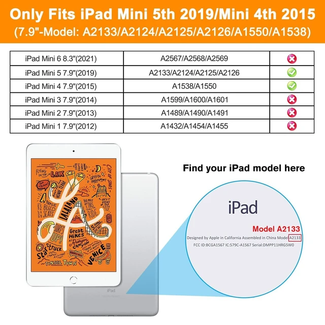 Alt view image 7 of 10 - BRAECN Case for iPad mini 5th/4th Generation-Heavy Duty Full Body Protective Rugged Case with Pencil Holder,Kickstand,Hand Grip,Carrying Holder for iPad mini 5(2019),Mini 4(2015) 7.9 Inch, Navy+Blue