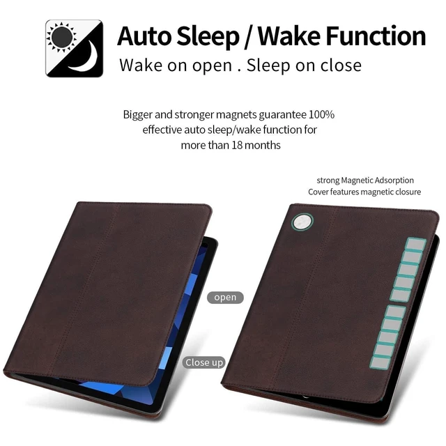 Alt view image 8 of 10 - Gexmil Genuine Leather Case for iPad Air 13 Inch M4/M3/M2 (2026/2025/2024),Premium Leather Smart Folio Cover, Auto Sleep/Wake,Adjustable Stand, Anti-Slip,Sand Dark Brown