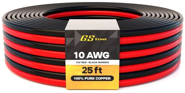Alt view image 6 of 10 - GS Power OFC Pure Copper 10 Gauge Wire 25ft Oxygen Free, Electrical 12v Primary Hi-Fi Speaker Cable, 10AWG for Amplifier, Solar Panel, Automotive, Battery Cable, Stereo, Car, Home Theater, RV Power