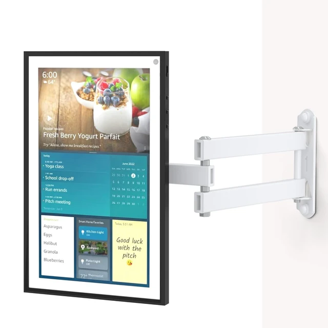 Alt view image 6 of 10 - WALI Wall Mount for Show 21, Show 15, Adjustable Wall Mounting Bracket with Heavy Duty 15 Extension Arm, Rotate Tilt Swivel for Show 21, Show 15, Holds up to 33lbs, White