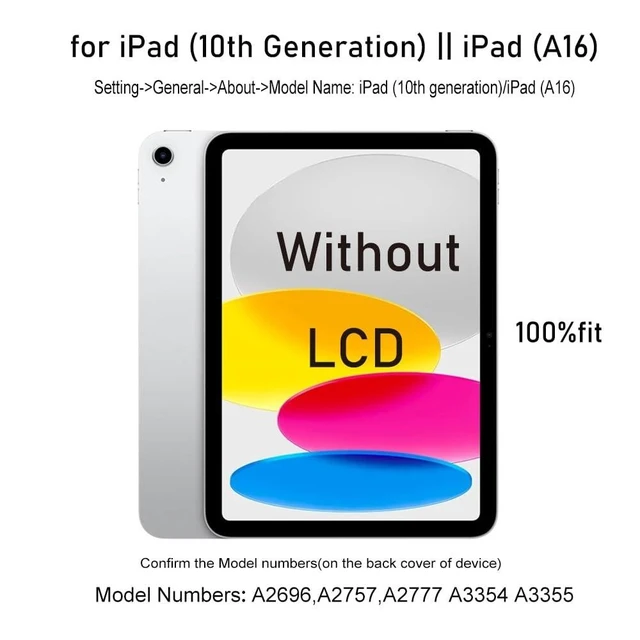 Alt view image 7 of 10 - for iPad 10 (10th Generation) ^^^^ iPad (A16) A2696 A2757 A3354 A3355 A2777 Screen Replacement Digitizer Touch Glass Kits, for iPad 10th Gen (2022) ^^^^ iPad A16 (2025) fit 10.9 Inch and 11 inch, Full