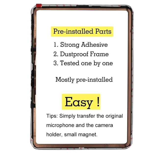 Alt view image 9 of 10 - for iPad 10 (10th Generation) ^^^^ iPad (A16) A2696 A2757 A3354 A3355 A2777 Screen Replacement Digitizer Touch Glass Kits, for iPad 10th Gen (2022) ^^^^ iPad A16 (2025) fit 10.9 Inch and 11 inch, Full