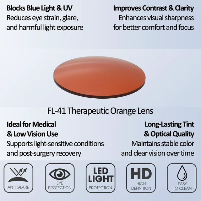Alt view image 9 of 10 - Medspex Corinne McCormack Channing Color Therapy Reading Glasses +7.00 Tortoise Havana Brown Gold Amber/FL-41 Rose Womens Fluorescent Light Sensitivity Chromotherapy Chakra Healing
