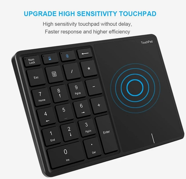 Alt view image 10 of 10 - Sanpyl Numeric Keypad, 2.4G Bluetooth Number Pad Type C Numpad Keypad with Touchpad, Bluetooth 2.4G Dual Mode Laptop Keypad, for PC Desktop, Laptop, Notebook Computer(Grey)