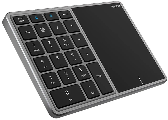 Alt view image 6 of 10 - Sanpyl Numeric Keypad, 2.4G Bluetooth Number Pad Type C Numpad Keypad with Touchpad, Bluetooth 2.4G Dual Mode Laptop Keypad, for PC Desktop, Laptop, Notebook Computer(Grey)