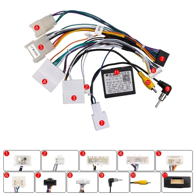 Alt view image 9 of 10 - ViaBecs 16PIN Car Radio Wiring Harness for Toyota Corolla RAV4 Camry 4Runner Tundra Highlander 2014-2018, Aftermarket Stereo Wire Harness with CANBUS Adapter Support JBL Amp, Backup Camera, SWC
