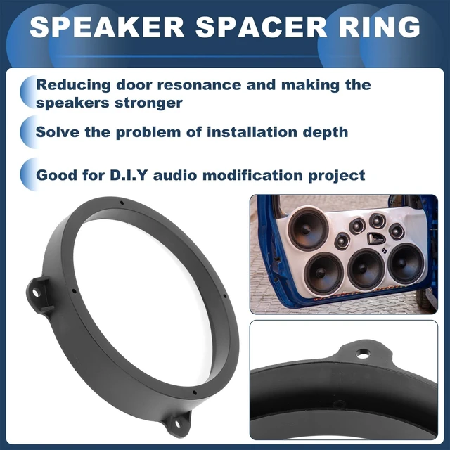 Alt view image 8 of 10 - INFINAUTO Speaker Spacer Ring Tweeter Speaker Spacer Adaptor for 6.5" for Subaru Impreza 2014-2020 ABS Black Waterproof