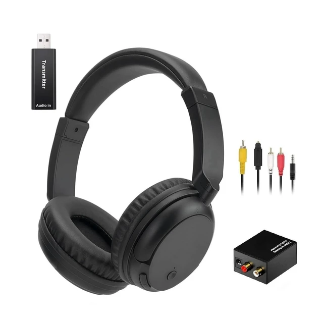 Alt view image 6 of 10 - Nightwooolf Wireless Bluetooth TV Headphones for Seniors, Wireless TV Headset with USB Transmitter, Lightweight and Comfortable Over Ear Headphone, Up to 30 Hours Battery Life, Lossless Audio (Black)