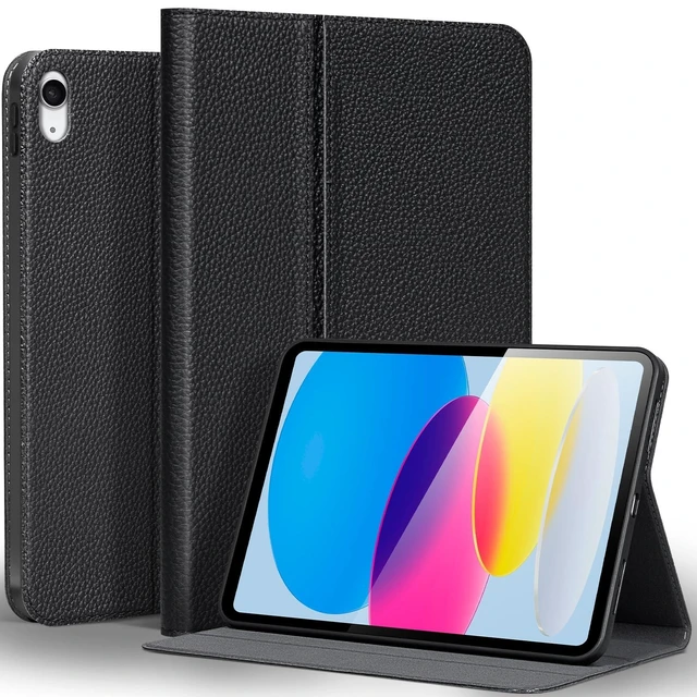 Alt view image 6 of 10 - XFYKJIN Genuine Leather Case for iPad 11th Generation (11" 2025) & iPad 10th Generation (10.9-inch, 2022), Smart, Protective, Auto Wake/Sleep, Adjustable Stand, Multiple View Angles, Black