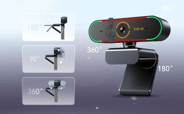 Alt view image 9 of 10 - Rujcloud 4k Webcam for DELL/HP/ASUS/Alienware/Samsung/Acer/MSI/Lenovo PC,with Microphone and Remote,Privacy Cover,Plug&Play,PDAF,for Zoom/Skype/Teams Meet,Conferencing and Video