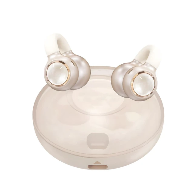 Alt view image 6 of 10 - HDKKE Upgraded Open Ear Earbuds Clip-On Earbuds Comfortable fit & Crystal-Clear Sound, 80H Playtime Bluetooth 5.4 Wireless Headphones for Women Ideal for SmallEars,Sports,Workouts,Champagne Gold