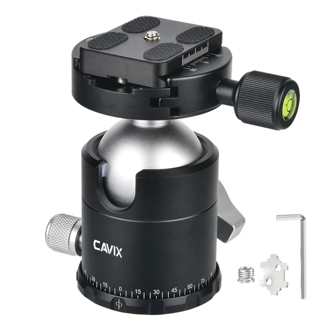 Alt view image 6 of 10 - CAVIX 44mm Tripod Ball Head, 360Panoramic Ball Head Tripod Head, 18kg(39.68lbs) Load Capacity, with 1/4" Arca-Swiss Quick Release Plate for Tripod Monopod Slider DSLR Camera Camcorder