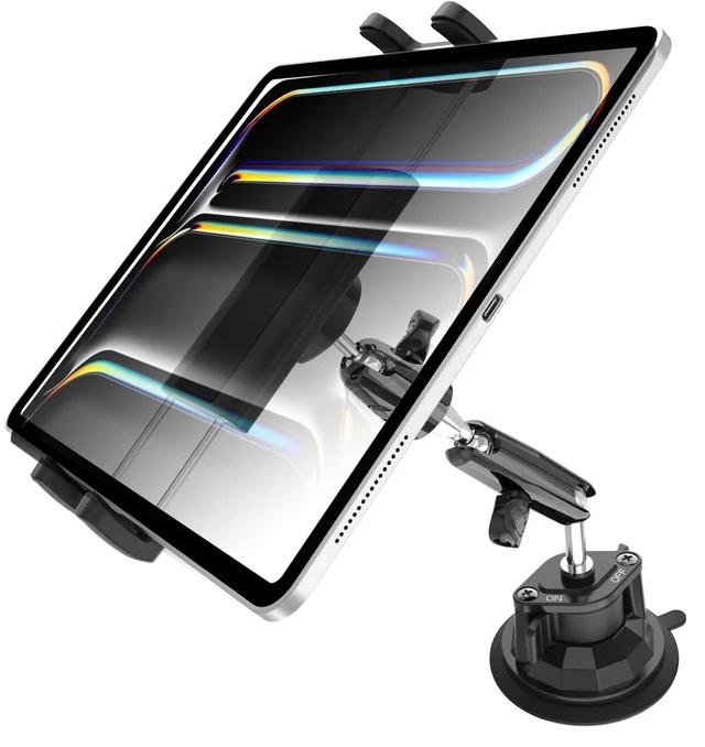 Alt view image 6 of 10 - Charchendo Tablet Holder for Car Truck SUV Dashboard Windshield, Strong Suction Cup Tablet Phone Mount with 7.5" Metal Arm 360 Rotation Fits iPad Pro 13/12.9/Air/Mini, Galaxy Z Fold, 4-13" Devices
