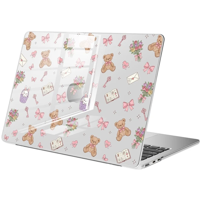 Alt view image 6 of 10 - BlHMCASE Compatible with MacBook Air 15 inch Case M5 M4 M3 M2 2026-2023 Release A3448 A3241 A3114 A2941, Cute Bear Bow Bunny Protective Hard Shell Clear Cover for Mac Air 15.3 inch
