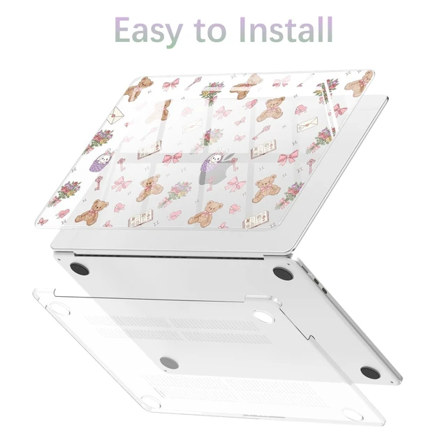 Alt view image 8 of 10 - BlHMCASE Compatible with MacBook Air 15 inch Case M5 M4 M3 M2 2026-2023 Release A3448 A3241 A3114 A2941, Cute Bear Bow Bunny Protective Hard Shell Clear Cover for Mac Air 15.3 inch