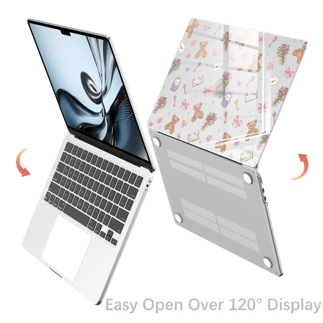 Alt view image 9 of 10 - BlHMCASE Compatible with MacBook Air 15 inch Case M5 M4 M3 M2 2026-2023 Release A3448 A3241 A3114 A2941, Cute Bear Bow Bunny Protective Hard Shell Clear Cover for Mac Air 15.3 inch