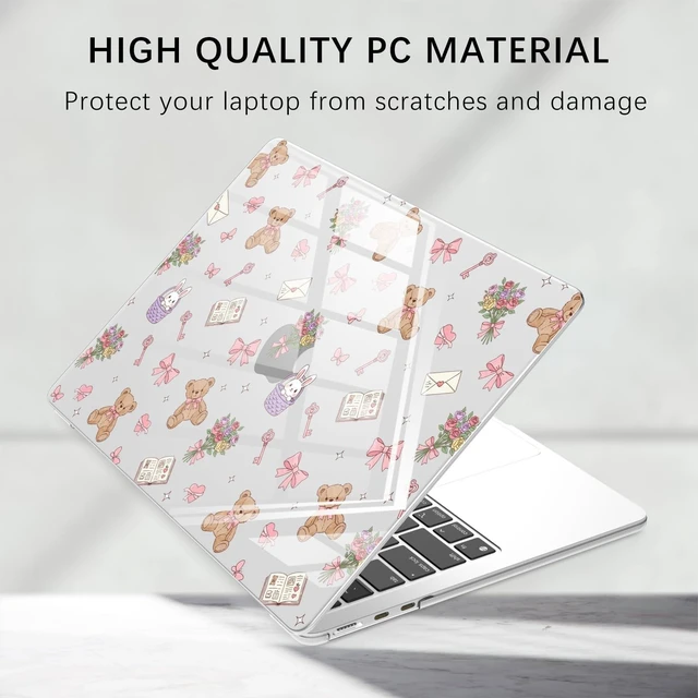 Alt view image 10 of 10 - BlHMCASE Compatible with MacBook Air 15 inch Case M5 M4 M3 M2 2026-2023 Release A3448 A3241 A3114 A2941, Cute Bear Bow Bunny Protective Hard Shell Clear Cover for Mac Air 15.3 inch