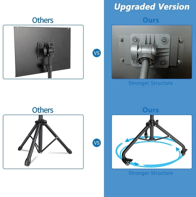 Alt view image 9 of 10 - Asltoy Projector Tripod Stand with Wheels Laptop Tripod Stand Projector Tripod Laptop Stand Floor Stand Live Stream stand Treadmill Stand Music Stand with 6" LED Ring Light for Online Meeting Recordin