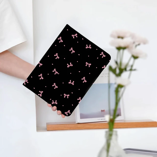 Alt view image 7 of 10 - BlHMCASE Cute Pink Bow for iPad Air 13 Inch Case M3 2025/M2 2024/iPad Pro 12.9 Inch Case with Pencil Holder, Auto Sleep/Wake and Multiple Viewing Angles, Black Leather Soft Back Cover