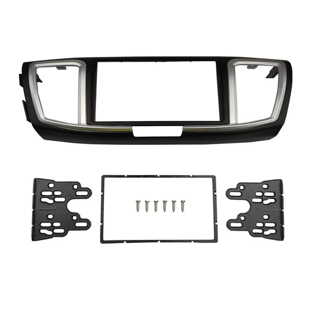 Alt view image 6 of 10 - DKMUS Double Din Radio Stereo Dash Installation Mount Trim Kit Compatible with Honda Accord 2013-2017
