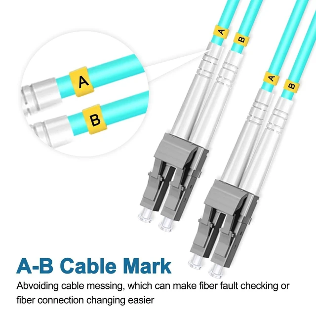 Alt view image 10 of 10 - Lebrudos 5Pcs 0.3 Meter Multi-Mode Fiber Optic Patch Cord LC UPC to LC UPC Duplex, Fiber Cable Jumper OM3 50/125m, 850nm/1300nm LSZH 3.0mm
