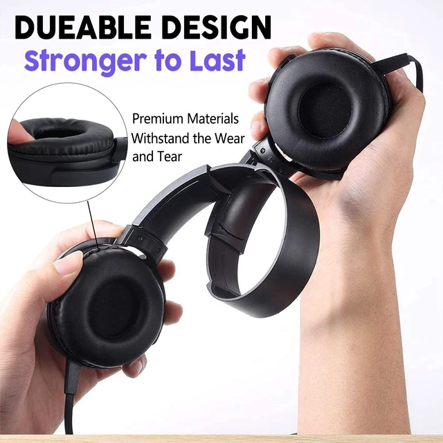 Alt view image 9 of 10 - Yoley Classroom Headphones Bulk 10 Pack,Students On Ear Headsets,Comfy Swivel Earphones for Computer,School,Library,Airplane,for Online Learning and Travel,Premium Stereo Sound 3.5mm Jack (Black)