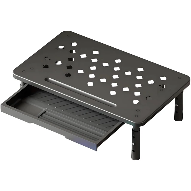 Alt view image 6 of 10 - PLENTY MORE Adjustable Ergonomic Monitor Stand with Spacious Storage Shelf - Heavy-Duty Steel for Home Office & Gaming, Reduces Neck/Back Strain, Elevates Screens to Eye Level