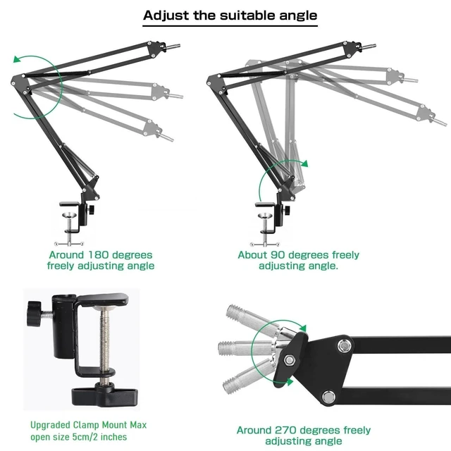 Alt view image 10 of 10 - Webcam Selfie Light with Clamp Mount Stand,10 Inch Ring Light with Boom Arm Holder Compatible with Logitech C920 StreamCam C922 C930e C925e C615 Brio 500 4K webcams